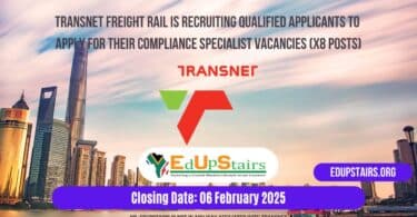 Transnet Freight Rail is Recruiting Qualified Applicants to Apply for their Compliance Specialist Vacancies (X8 Posts)