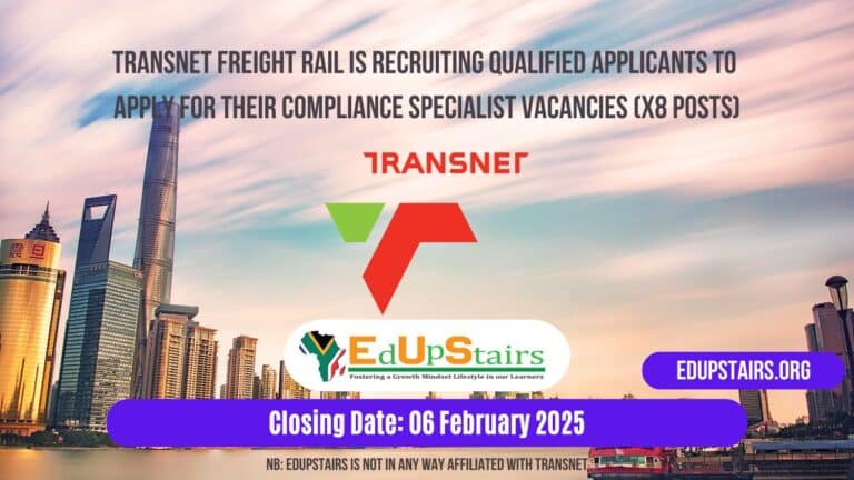 Transnet Freight Rail is Recruiting Qualified Applicants to Apply for their Compliance Specialist Vacancies (X8 Posts)