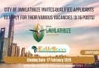 City of uMhlathuze Invites Qualified Applicants to Apply for their Various Vacancies (X15 Posts)