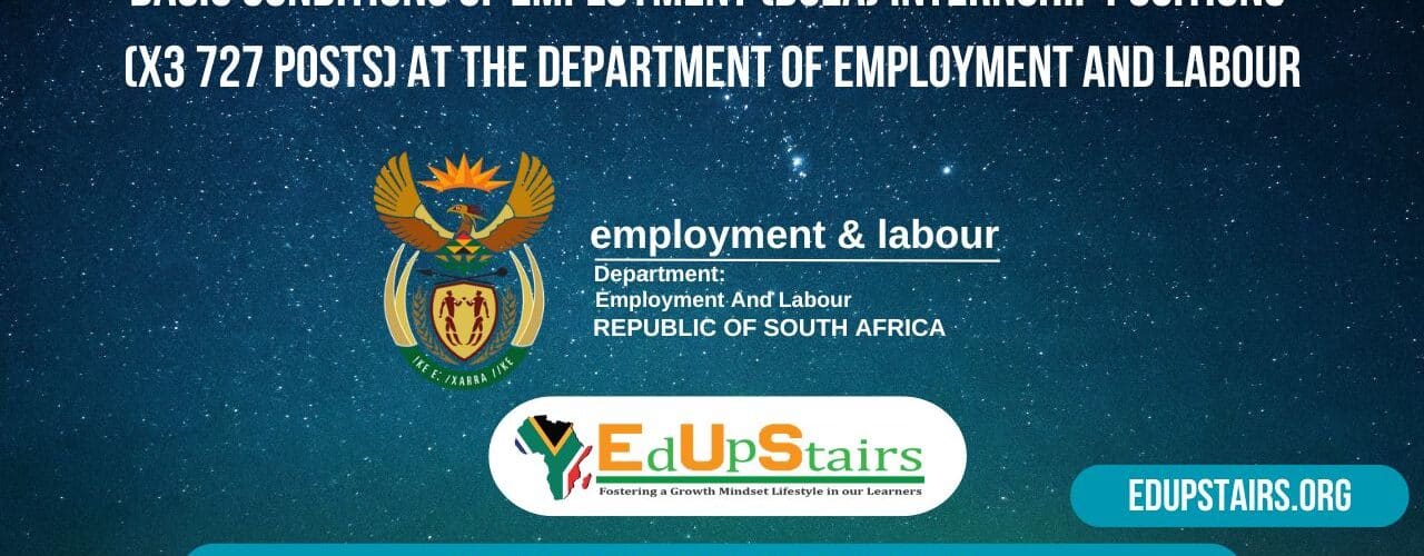 Basic Conditions of Employment (BCEA) Internship Positions (X3 727 Posts) at the Department of Employment and Labour