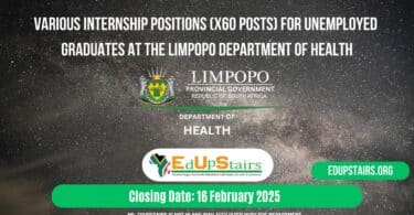 Various Internship Positions (X60 Posts) for Unemployed Graduates at the Limpopo Department of Health
