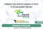 Permanent Legal Secretary Vacancies (X7 Posts) at the Road Accident Fund (RAF)