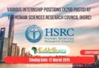 Various Internship Positions (X250 Posts) at the Human Sciences Research Council (HSRC)