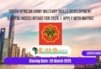 South African Army Military Skills Development System (MSDS) Intake For 2026 | Apply with Matric