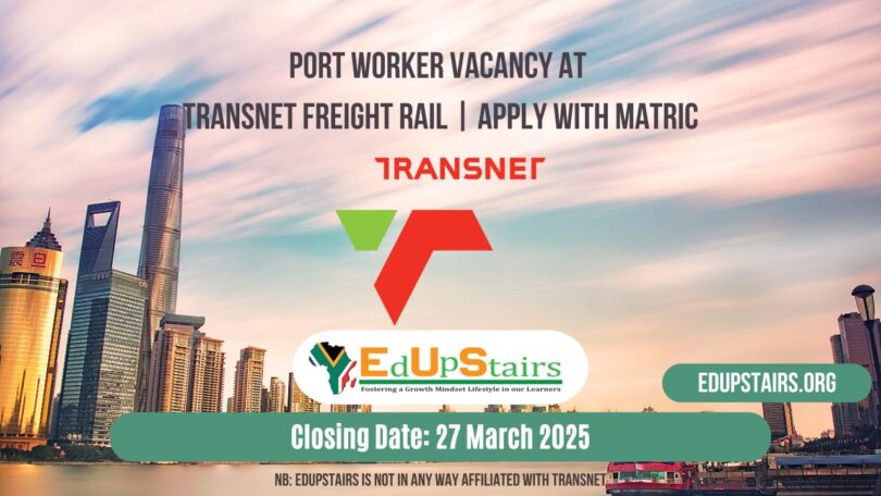 Port Worker Vacancy at Transnet Freight Rail | Apply with Matric