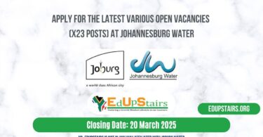 Apply for the Latest Various Open Vacancies (X23 Posts) at Johannesburg Water