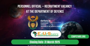 Personnel Official – Recruitment Vacancy at the Department of Defence