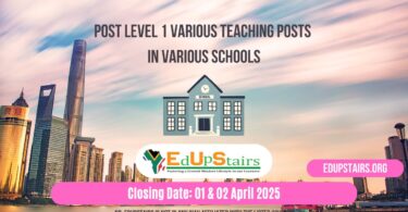 Post Level 1 Various Teaching Posts Closing on the 1st and 2nd April 2025