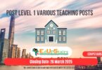 Post Level 1 Various Teaching Posts Closing on the 26th March 2025