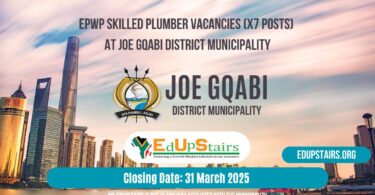 EPWP Skilled Plumber Vacancies (X7 Posts) at Joe Gqabi District Municipality