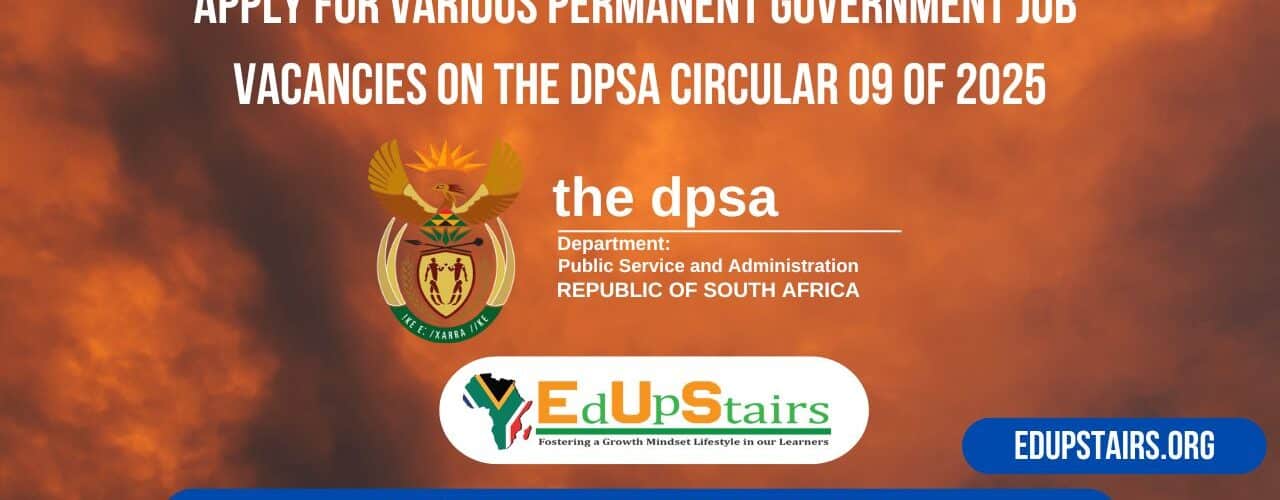 Apply for the Latest Various Permanent Government Job Vacancies on the DPSA Circular 09 of 2025