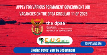 Apply for the Latest Various Permanent Government Job Vacancies on the DPSA Circular 11 of 2025