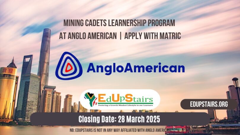 Mining Cadets Learnership Program at Anglo American | Apply with Matric