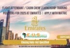 Flight Attendant / Cabin Crew Learnership Training Positions for 2025 at Emirates | Apply with Matric