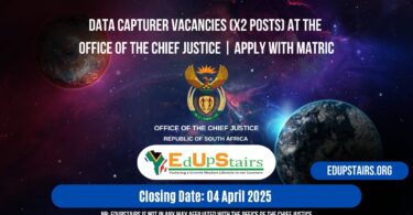 Data Capturer Vacancies (X2 Posts) at the Office of the Chief Justice | Apply with Matric