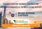 Research Assistant Vacancies (X40 Posts) for Unemployed Graduates at the Moses Kotane Institute