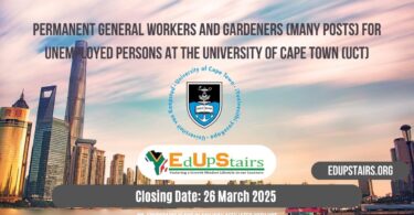 Permanent General Workers and Gardeners (Many Posts) for Unemployed Persons at the University Of Cape Town (UCT)