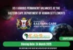 X51 Various Permanent Vacancies at the Eastern Cape Department of Human Settlements