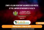 EPWP U-Filling Assistant Vacancies (X26 Posts) at the Limpopo Department of Health