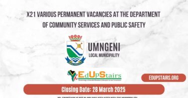 X21 Various Permanent Vacancies at the Department of Community Services and Public Safety