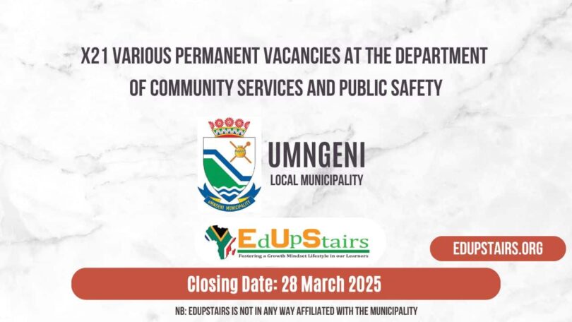 X21 Various Permanent Vacancies at the Department of Community Services and Public Safety