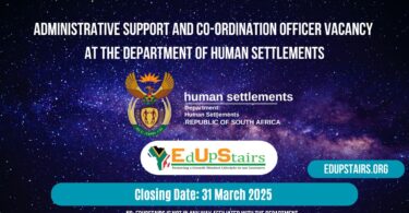 Administrative Support and Co-ordination Officer Vacancy at the Department of Human Settlements