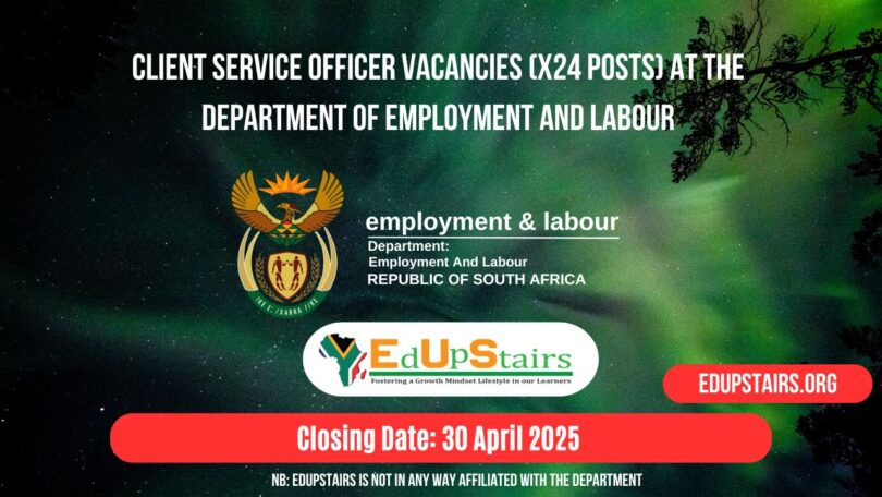 Client Service Officer Vacancies (X24 Posts) at the Department of Employment and Labour