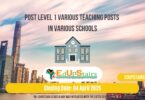 Post Level 1 Various Teaching Posts Closing on the 4th April 2025
