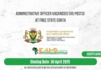 Administrative Officer Vacancies (X5 Posts) at the Free State COGTA