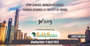 EPWP General Worker Vacancies (Various Regions) at the City of Joburg