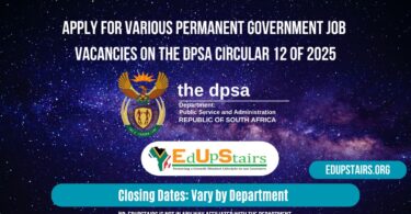 Apply for the Latest Various Permanent Government Job Vacancies on the DPSA Circular 12 of 2025