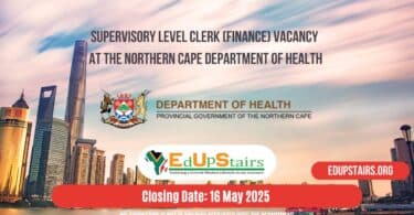 Supervisory Level Clerk (Finance) Vacancy at the Northern Cape Department of Health