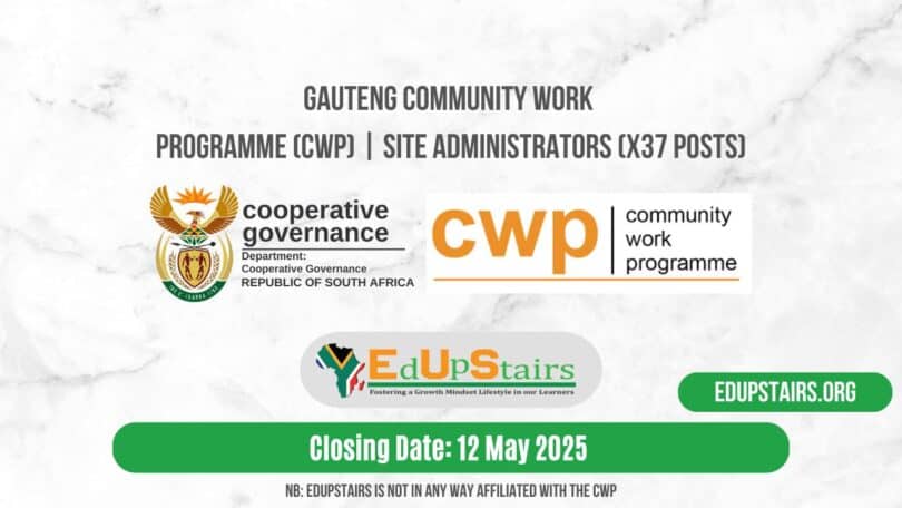 Gauteng Community Work Programme (CWP) | Site Administrators (X37 Posts)