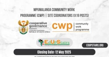 Mpumalanga Community Work Programme (CWP) | Site Coordinators (X19 Posts)