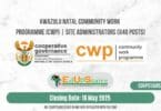 KwaZulu Natal Community Work Programme (CWP) | Site Administrators (X48 Posts)