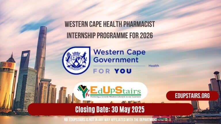 Western Cape Health Pharmacist Internship Programme for 2026