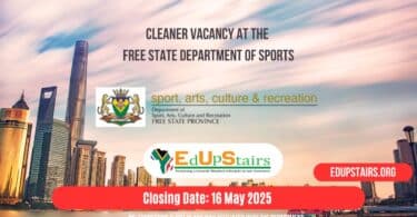 Cleaner Vacancy at the Free State Department of Sports