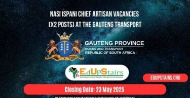 Nasi Ispani Chief Artisan Vacancies (X2 Posts) at the Gauteng Transport