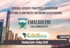 General Security Practises Learnership Positions (X100 Posts) for Unemployed Persons