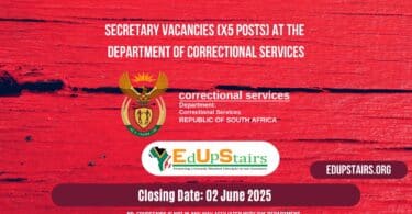 Secretary Vacancies (X5 Posts) at the Department of Correctional Services