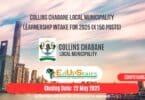 Collins Chabane Local Municipality Learnership Intake for 2025 (X150 Posts)