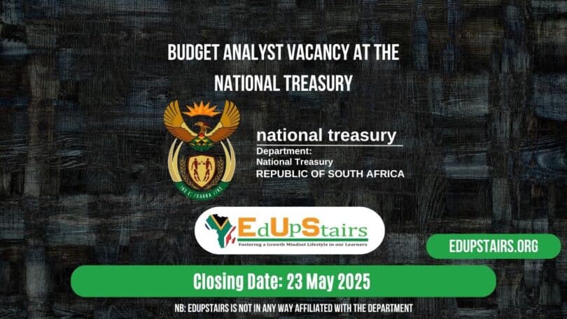 Budget Analyst Vacancy at the National Treasury