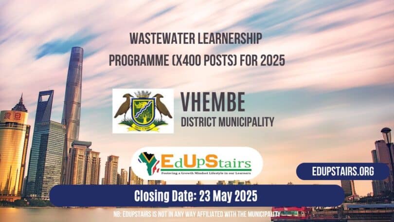 Wastewater Learnership Programme (X400 Posts) for 2025