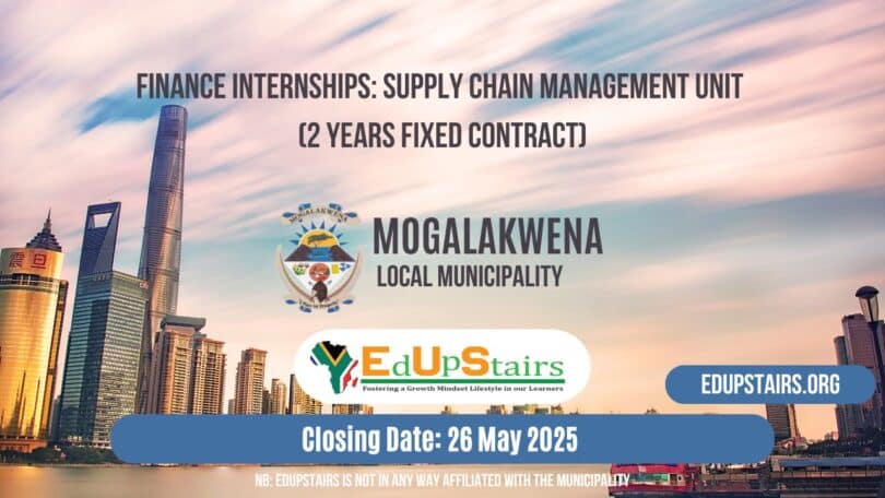 Finance Internships: Supply Chain Management Unit (2 Years Fixed Contract)