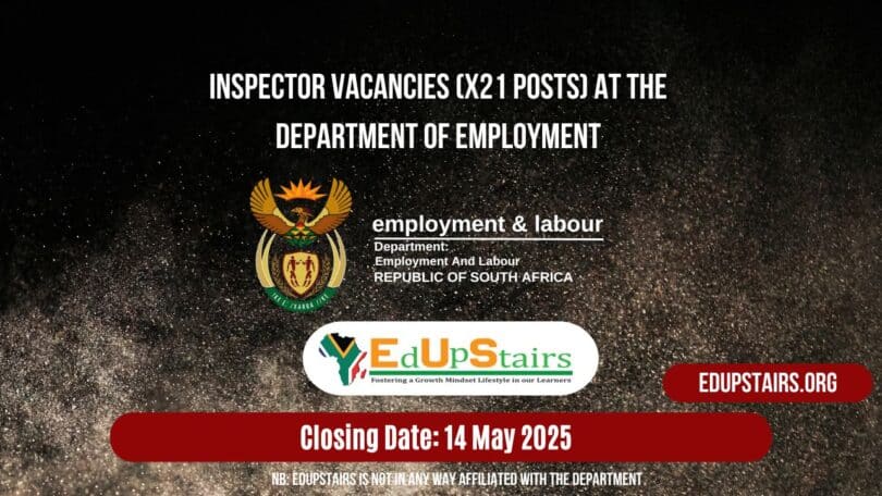 Inspector Vacancies (X21 Posts) at the Department of Employment