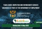 Team Leader: Inspection and Enforcement Services Vacancies (X7 Post) at the Department of Employment