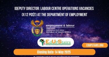 Deputy Director: Labour Centre Operations Vacancies (X12 Post) at the Department of Employment