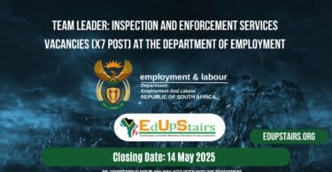 Team Leader: Inspection and Enforcement Services Vacancies (X7 Post) at the Department of Employment