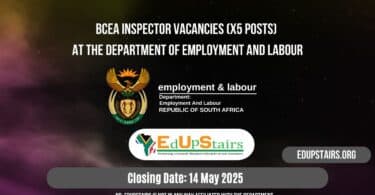 BCEA Inspector Vacancies (X5 Posts) at the Department of Employment and Labour