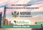 Local Economic Development Learnerships (X100 Posts) for Unemployed Youth